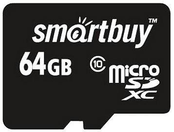 Карта памяти SmartBuy micro SDXC 64GB Class 10 (с адаптером SD)