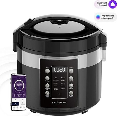 Мультиварка Polaris PMC 0528 Wi-Fi IQ Home черный серебро Мультиварка Polaris PMC 0528 Wi-Fi IQ Home черный серебро