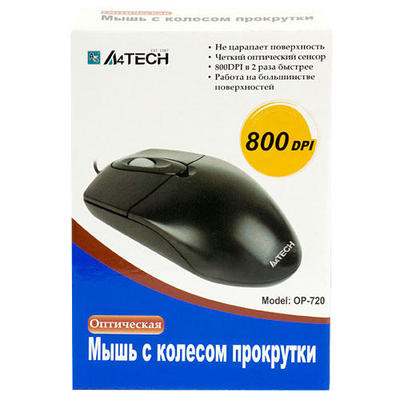 Мышь A4 OP-720 black PS/2