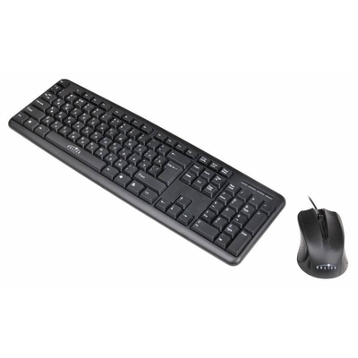 Мышь Oklick 600M black + клавиатура проводные