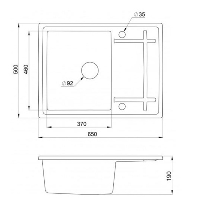 Кухонная мойка Granula GR-6501 гранит, арктик (белый) image description