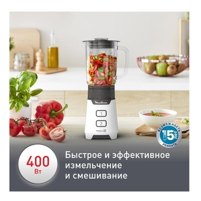 Блендер Moulinex LM16L110 400Вт черный/белый image description