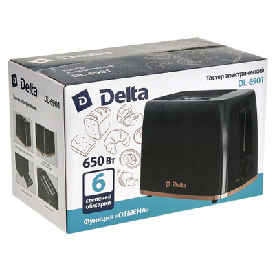 Тостер Delta DL-6901 черный
